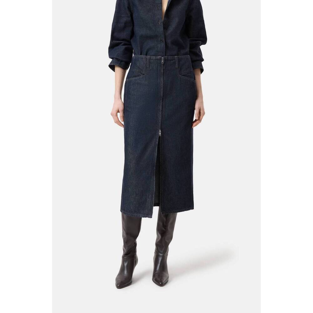 NEW CLOSED denim skirt with zip in dark blue